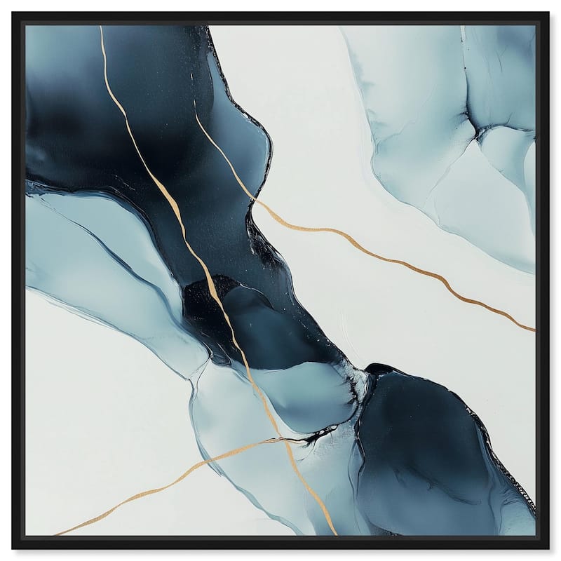 Cerulean Flow I Canvas by Art Remedy - 12" x 12" - Black