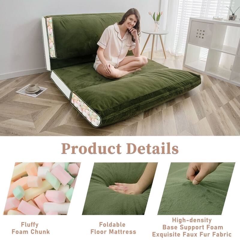 Convertible Folding Couch Sofa Bed with Removable Cover