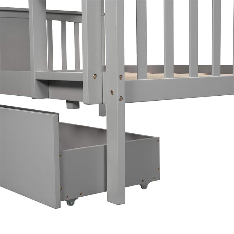Merax Full over Full Bunk Bed with Drawers and Ladder