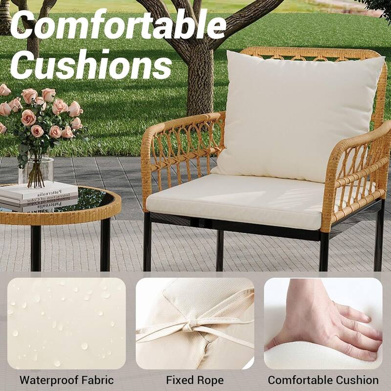Outdoor Patio Chairs Set for Balcony, Backyard, Deck