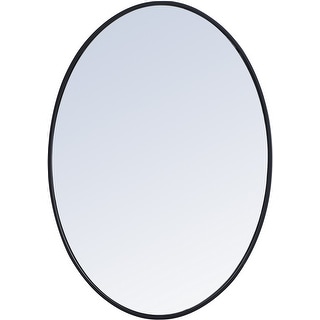 Elegant Lighting 34 Inch Oval Mirror with Metal Frame