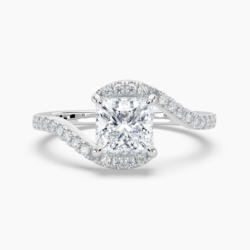 Auriya 14k Gold Princess Lab Grown Diamond Bypass Engagement Ring 1.00 to 5.00 ct. tw. (F-G, VS) - 1.00 carats - White - 5