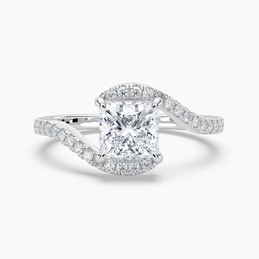 Auriya 14k Gold Princess Lab Grown Diamond Bypass Engagement Ring 1.00 to 5.00 ct. tw. (F-G, VS)