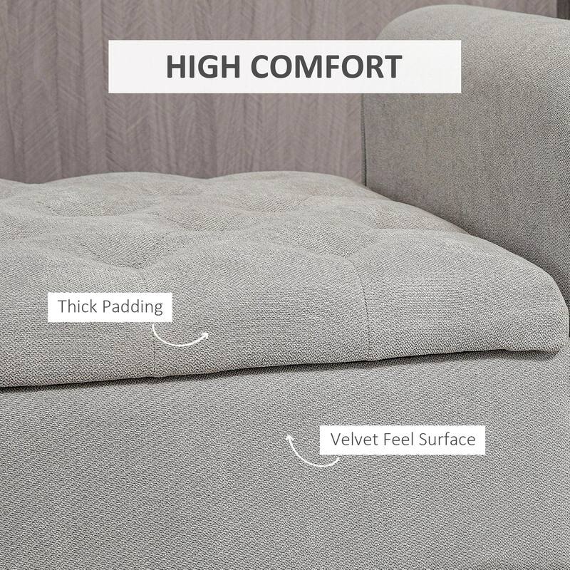 50 Inches Storage Ottoman,End of Bed Bench with Rolled Arms,Wood Legs
