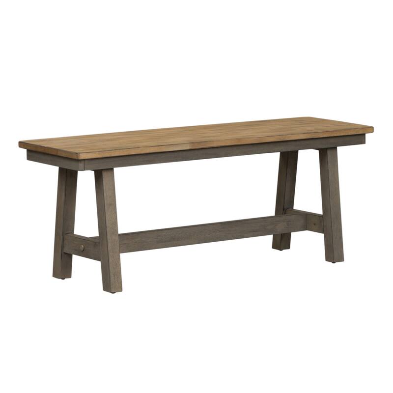 Lindsey Farm Gray and Sandstone 6 Piece Trestle Table Set