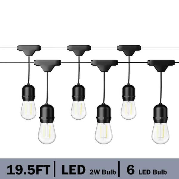 slide 2 of 11, 19.5FT LED Outdoor Waterproof Globe String Lights Bulbs