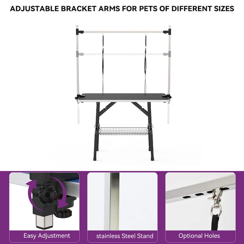 42" Foldable Dog Grooming Table Black