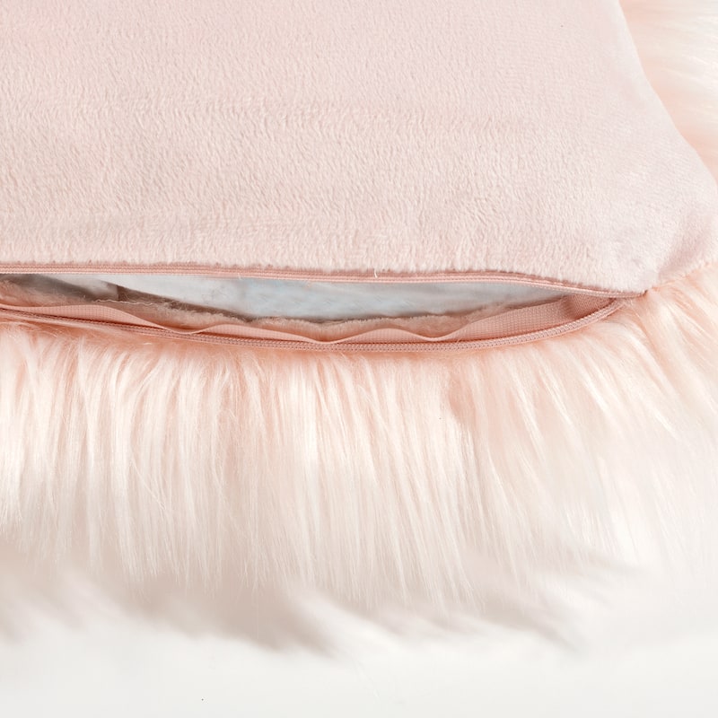 Lush Decor Mongolian Luca Faux Fur Decorative Pillow Cover