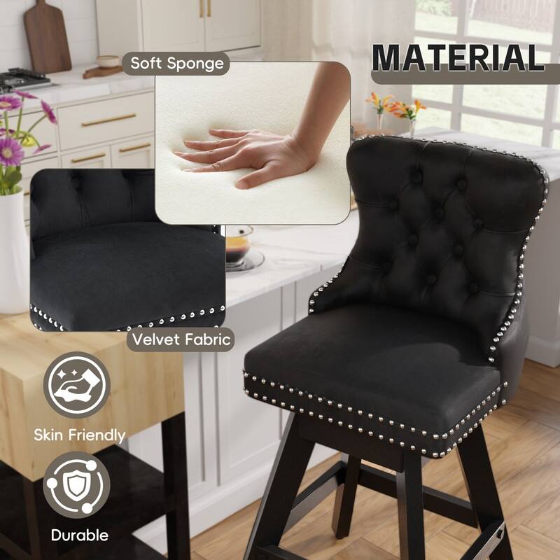 Swivel Velvet Leisure Style Bar stools Set of 8