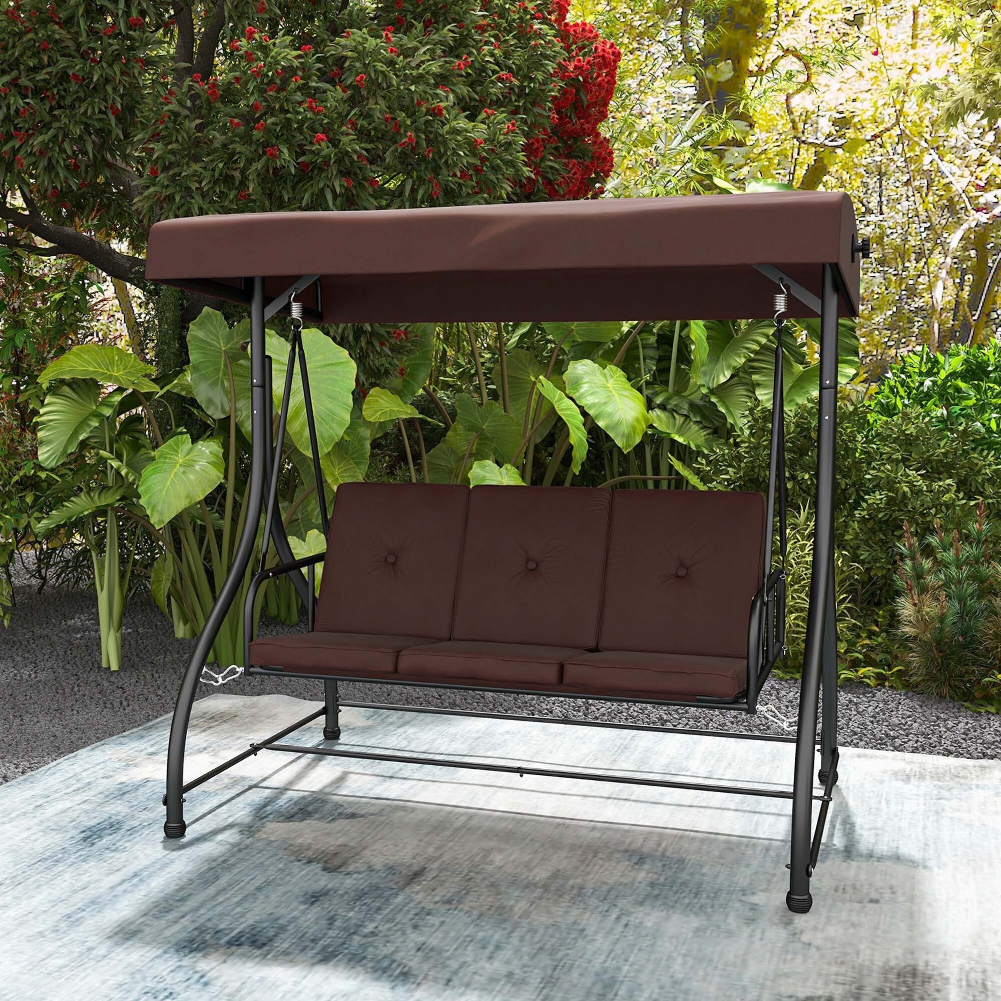 Outdoor Converting Patio Swing Glider Adjustable Canopy Porch Swing Bed Bath Beyond 39035496