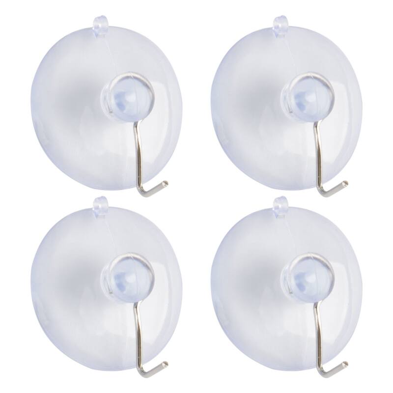 Suction Cup Hook 1.6" Removable Metal Hook Wall Vacuum Hooks Hangers - Clear