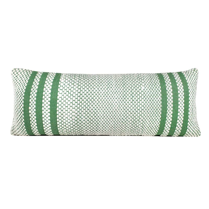 Sevita Going Green Striped Handwoven Lumbar Throw Pillow