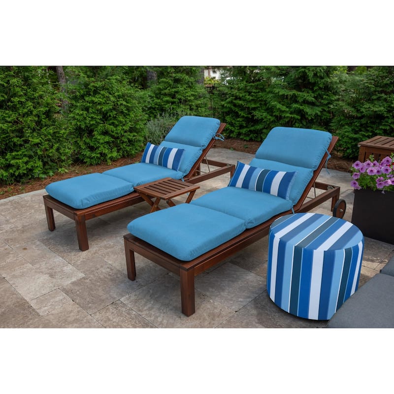 Casual Cushion Sunbrella® Fabric 1-Piece Outdoor Chaise Cushion, 22.5"W x 74"L - 22.5"W x 74"L