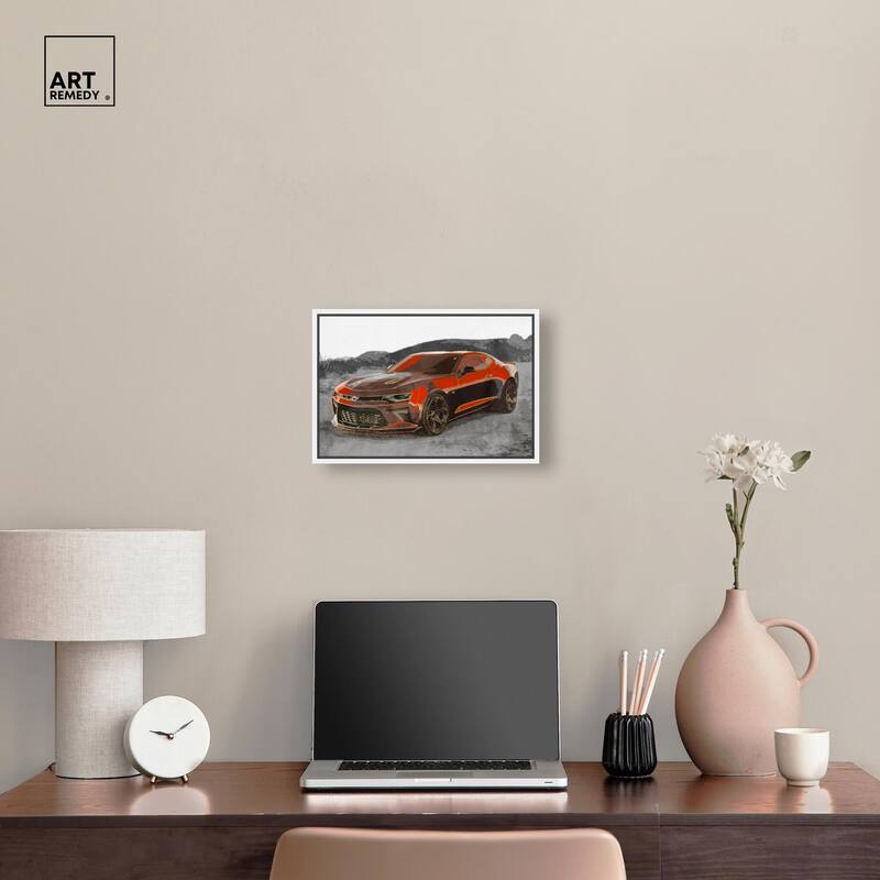 Red Sports Car Canvas by Art Remedy