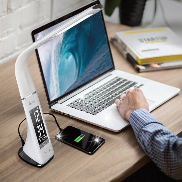desk lamp with clock
