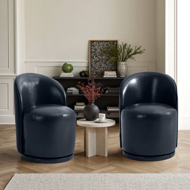 Modern Armless 360-Degree Swivel Dining Chair Barrel Chair