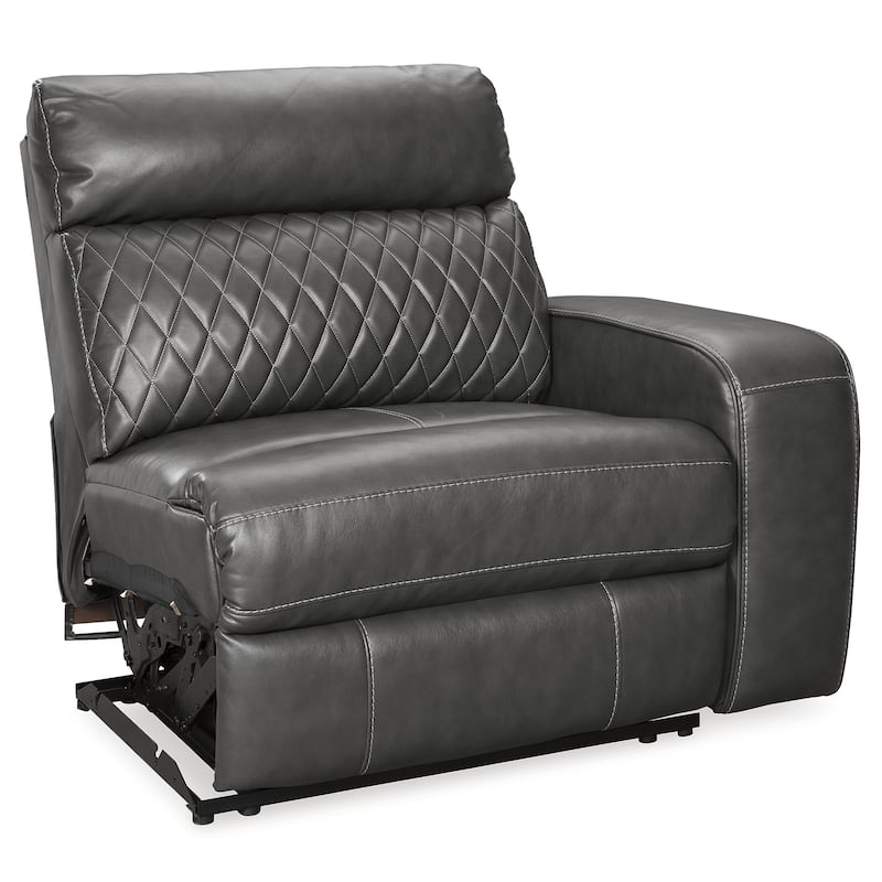 Signature Design by Ashley Samperstone Black 2-Piece Power Reclining Sectional Loveseat - 82"W x 38"D x 41"H