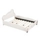 preview thumbnail 4 of 52, Velvet Platform Bed with Bear-Shaped Headboard,with Bed-End Storage Pocket