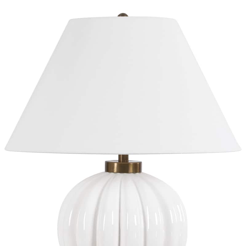 Uttermost Irena White Sphere Table Lamp - 22.00" W x 38.50" H x 22.00" D