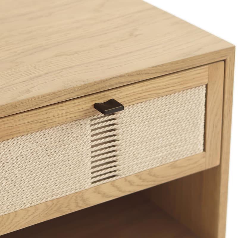 Studio London Oak End Wooden Table Night Stand with Storage Drawer