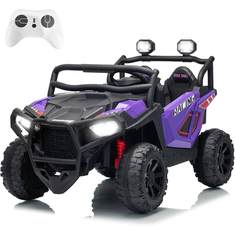 24V Ride On Toys 2 Seater Electric UTV Car Toy for Big Kids, Green - Purple