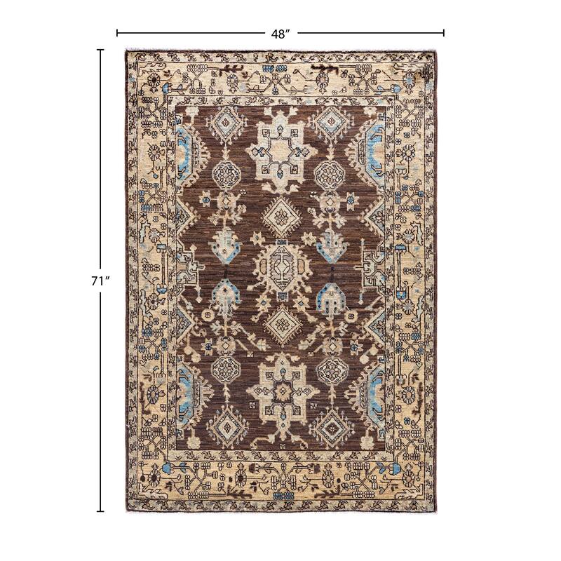 Serapi One-of-a-Kind Hand-Knotted Area Rug - Brown - 4' 0" x 5' 11"