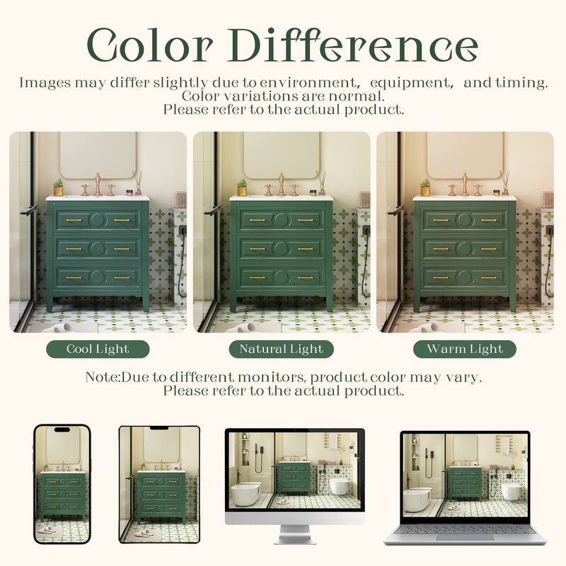 Freestanding Single Dresser Set with 3 Drawers