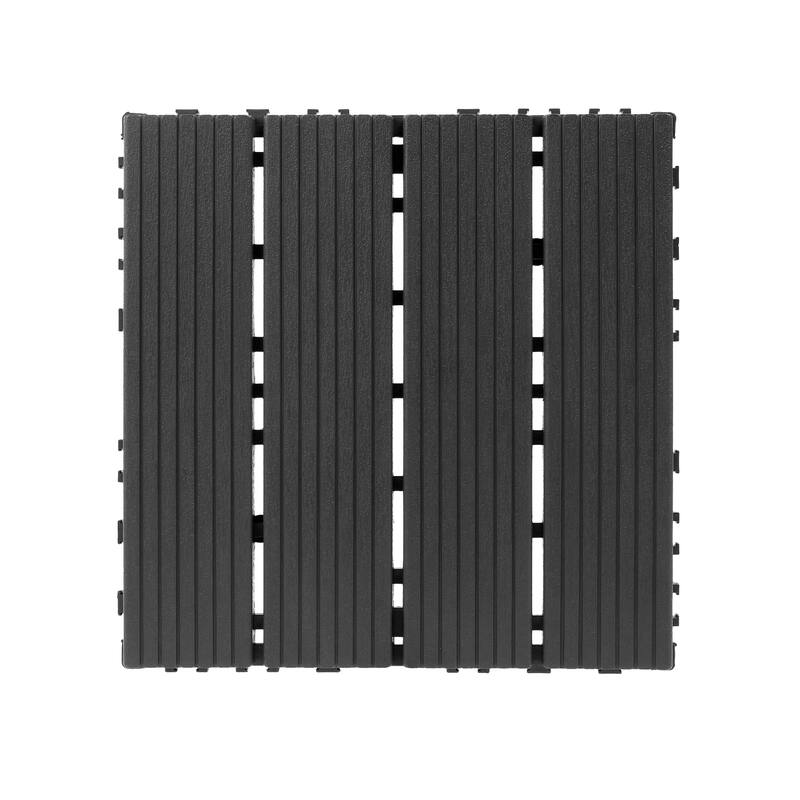 Plastic interlocking decking tiles, 44 packs of terrace decking tiles, 12 inches x 12 inches waterproof