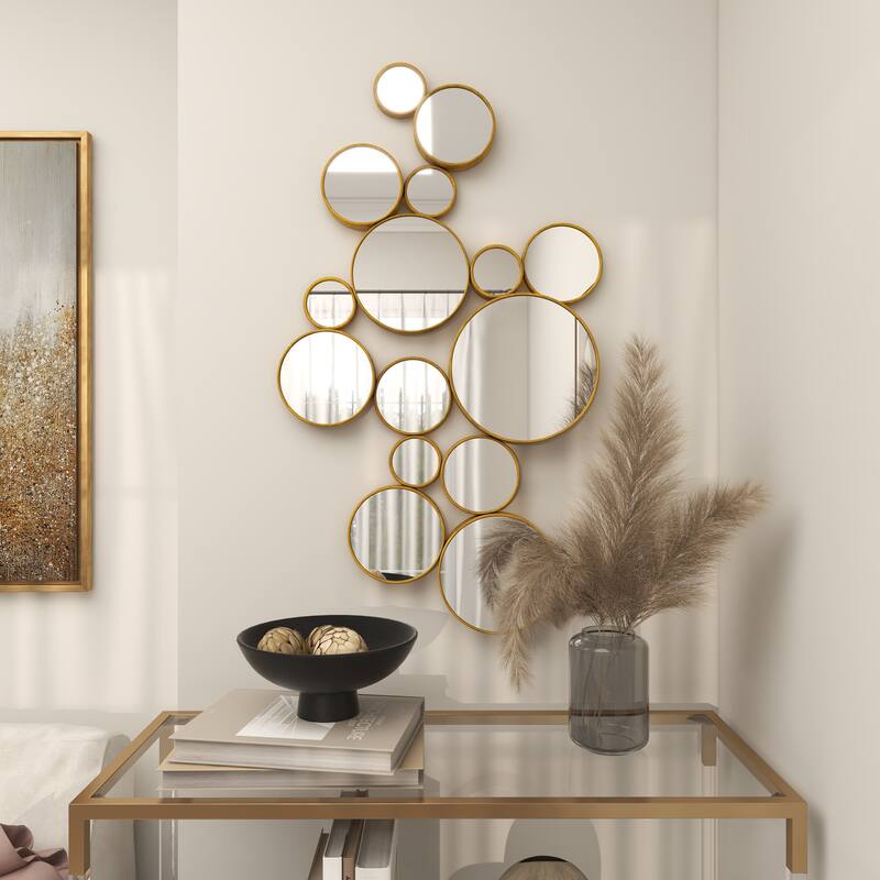 CosmoLiving by Cosmopolitan Gold Metal Bubble Cluster Room Wall Mirror