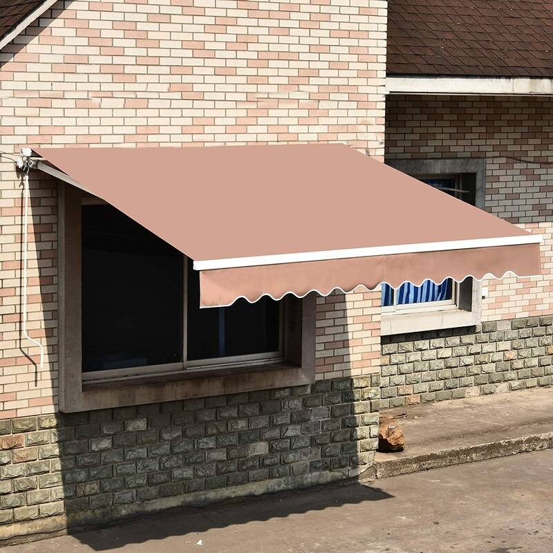 MCombo10x8Feet Manual Retractable Patio Door Window Awning Sunshade Shelter Outdoor Canopy