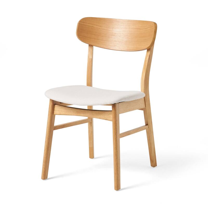 5-Piece Dining Table Set with One Solid Wood Frame Table and 4 Upholstered Solid Wood Chairs for Dining Room