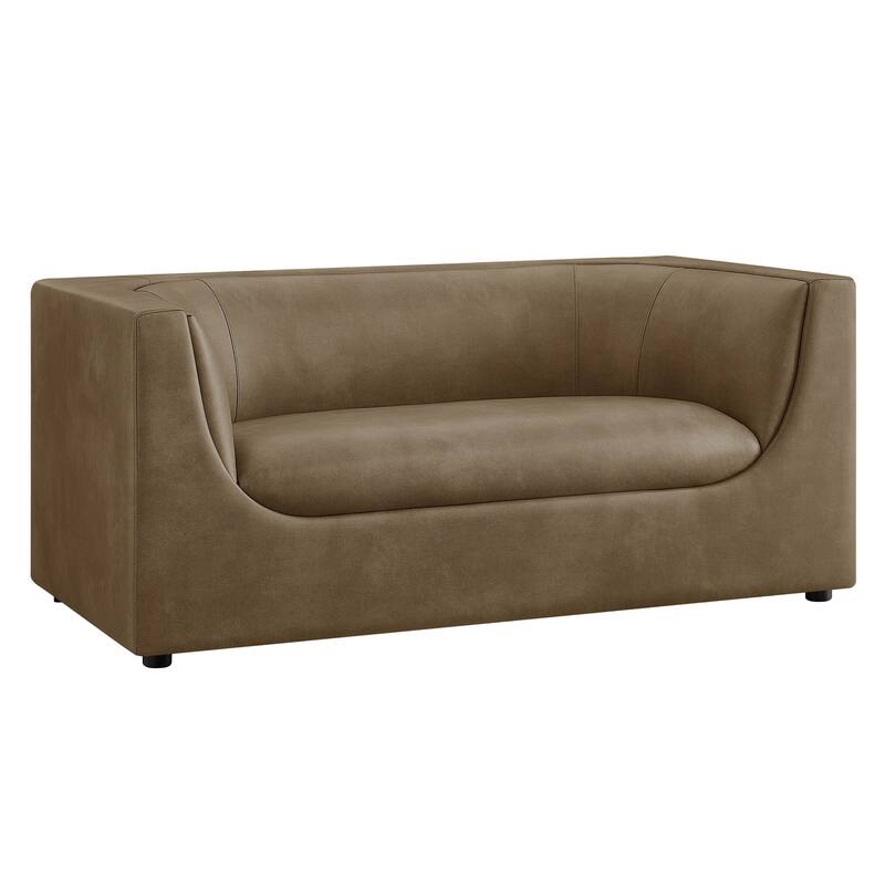 Hilda 67" Curved Back Vegan Leather Loveseat