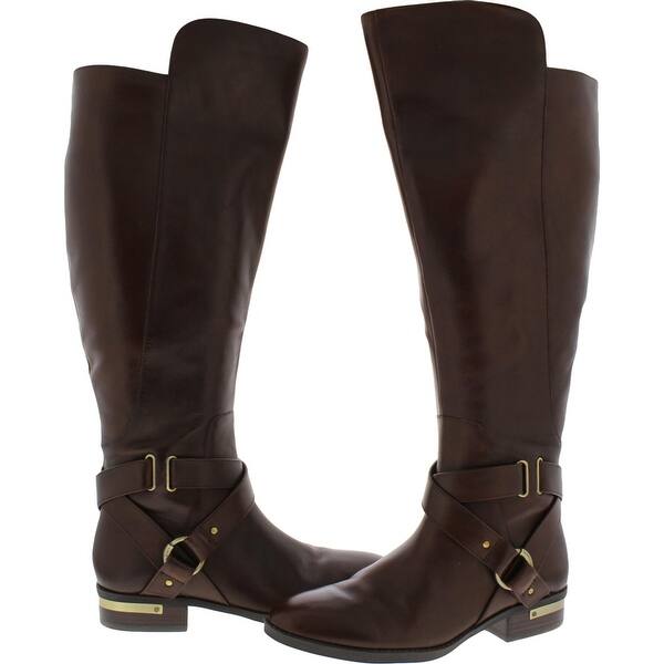 wide calf leather boots size 8