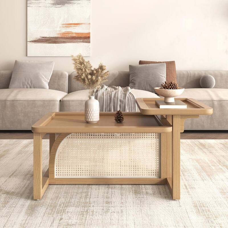 Modern 2-Piece Nesting Coffee Table Set