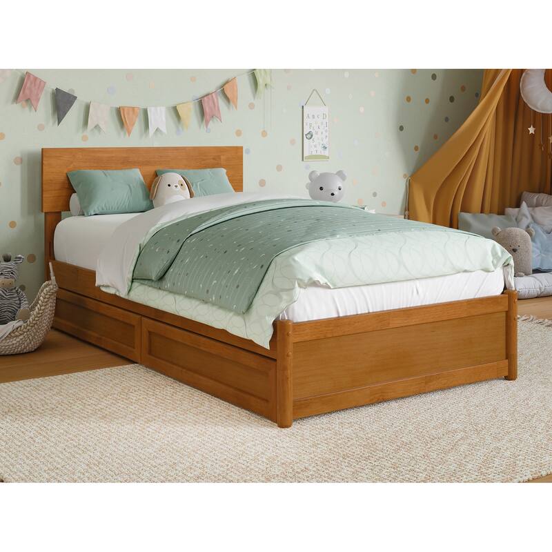 Wesley Platform Bed with Panel Footboard and Storage Drawers