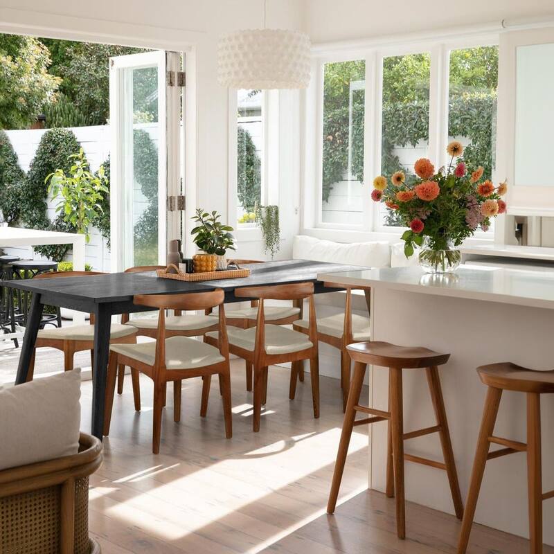 Set of 2 Kennedy Elbow Chairs Farmhouse Wooden Dining Chairs With PU Leather Or Fabric Cushion Seat, Modern Accent Side Chairs
