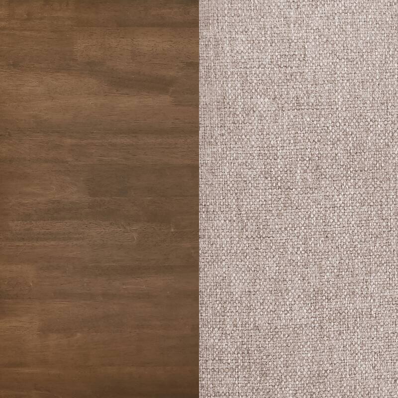 Natural Wood Dining Side Chair Set of 2 with Padded Fabric Seat