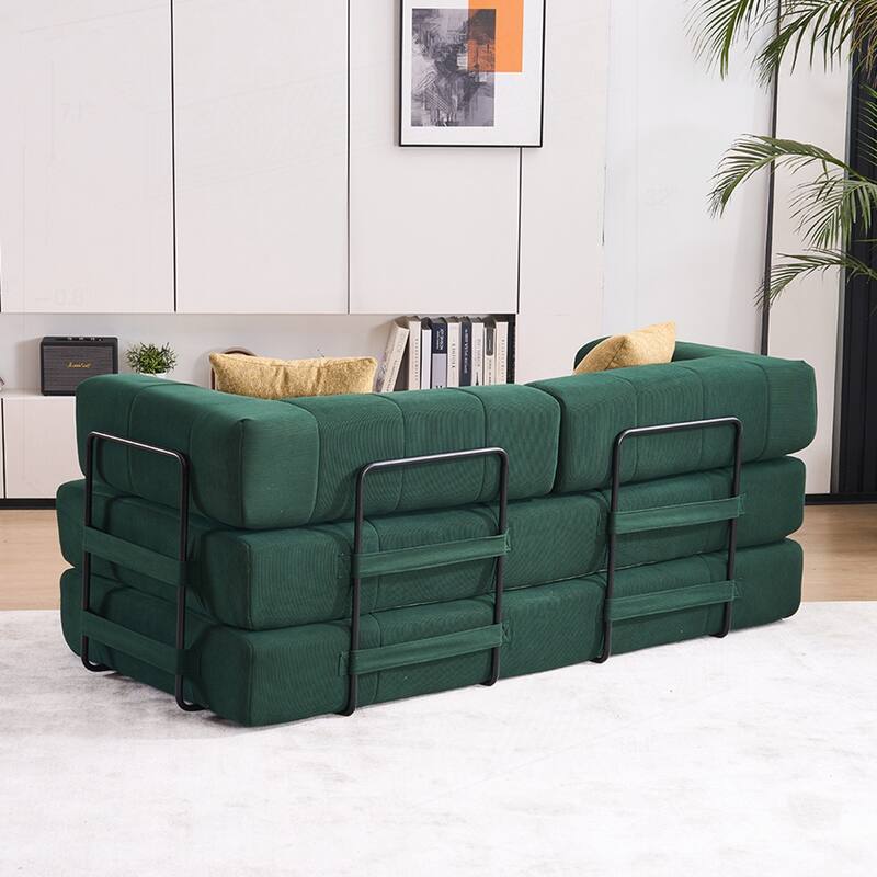 Versatile Convertible Sofa Bed with Plush Pillows for Any Living Space