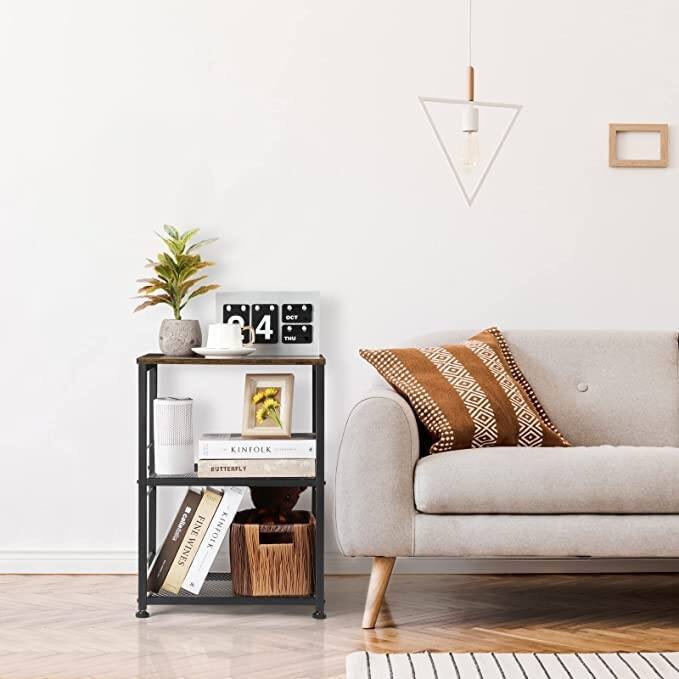 3 Tier Rolling Cart, Black Kitchen Carts on Wheels with Storage, Multifunctional Utility Cart for Kitchen Bathroom