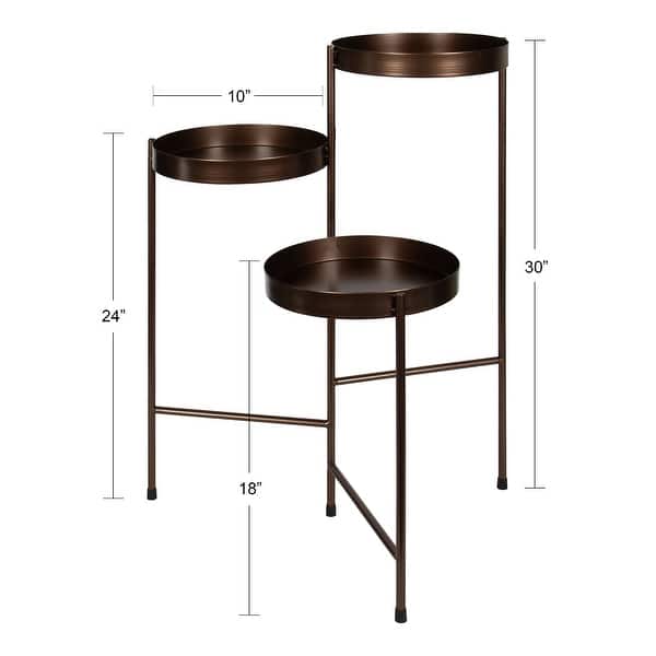 dimension image slide 3 of 17, Kate and Laurel Finn Metal 3-tier Modern Plant Stand - 16x21x30