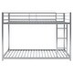 preview thumbnail 34 of 32, Twin over Twin Size Metal Low Bunk Bed with Ladder & Fence