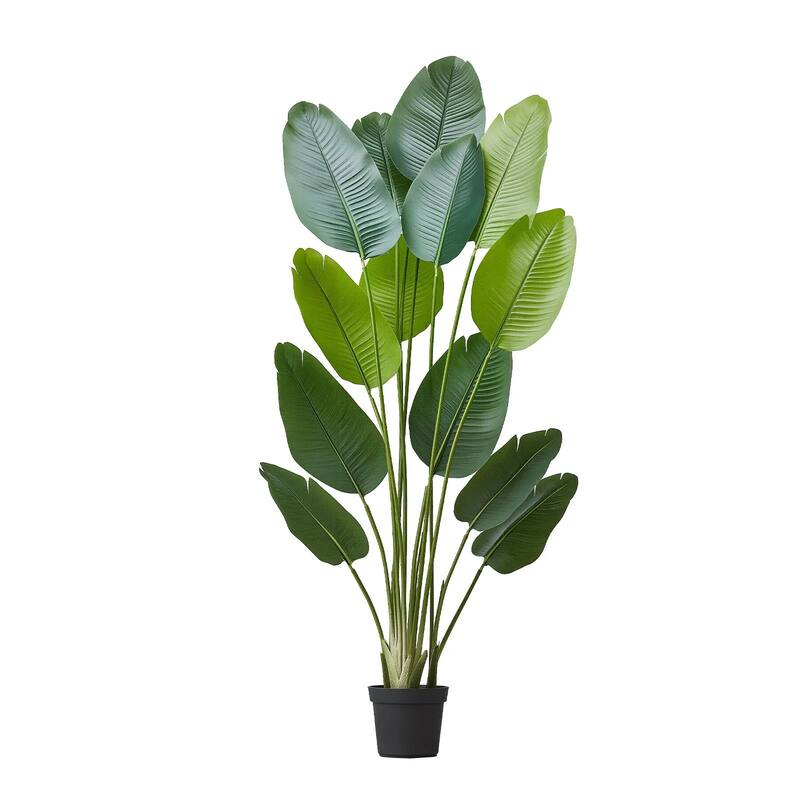 6ft Faux Bird of Paradise Tree with Sturdy PE Material and Moss Pot for Indoor Decorative Plant - 23.62 x 15.75 x 74.8 inch