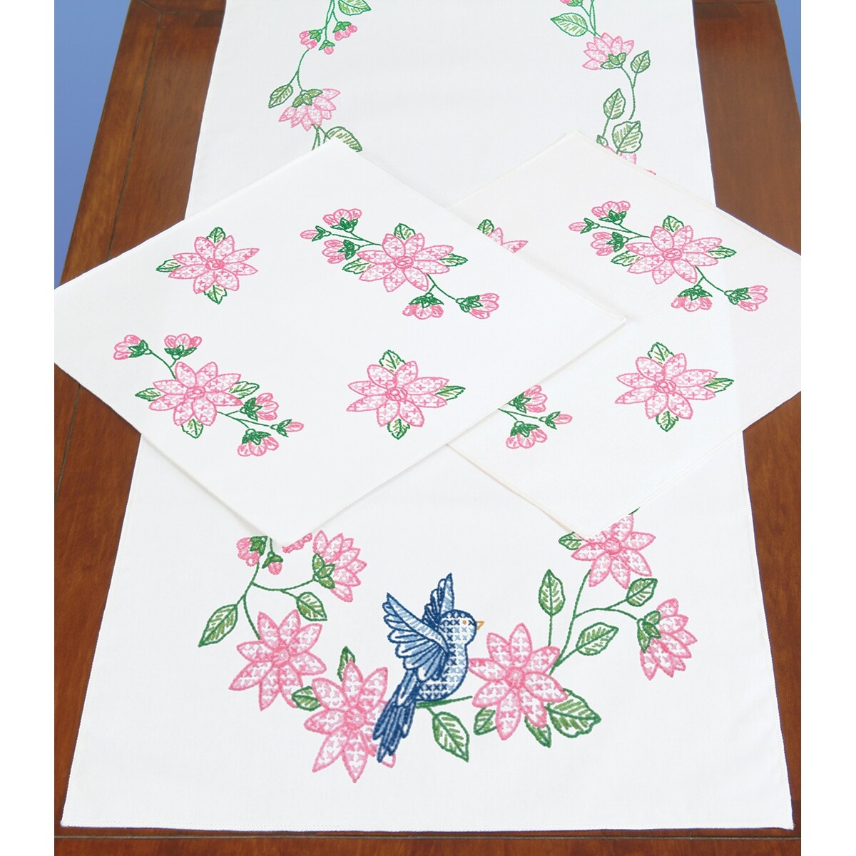 Shop Stamped Dresser Scarf Doilies Perle Edge Birds Free