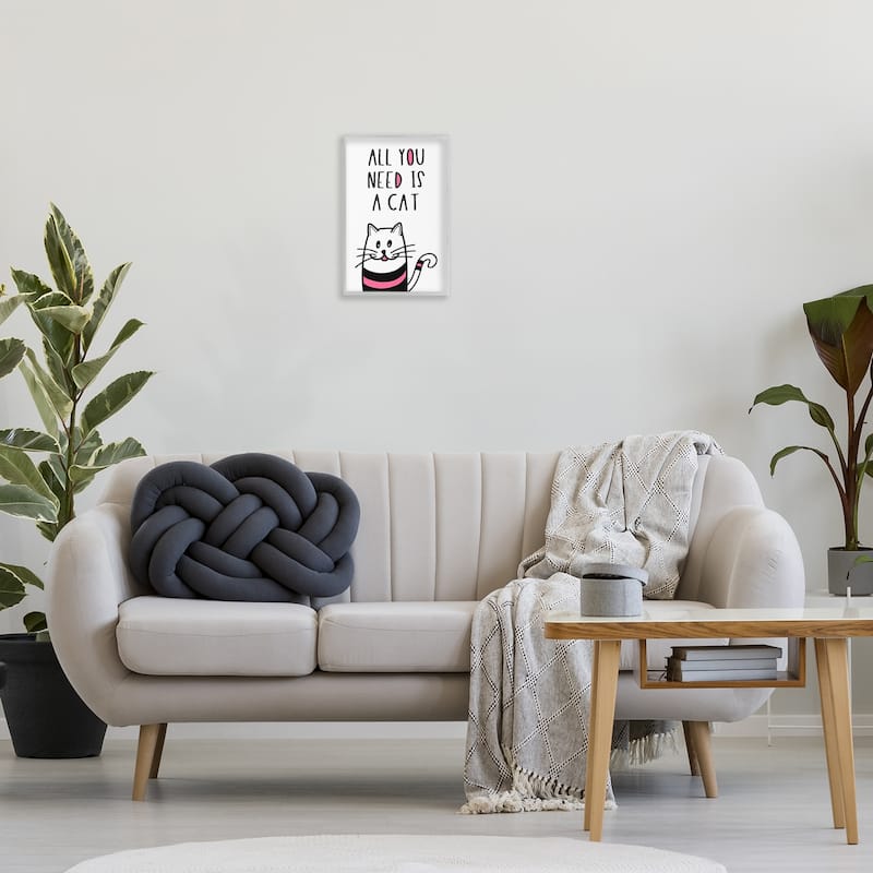 Stupell All You Need Is Cat Framed Giclee Art Design By Martina Pavlova