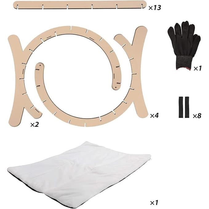 Modern Wood Cat Lounge Bed Hammock with Interactive Toys and Removable Pad