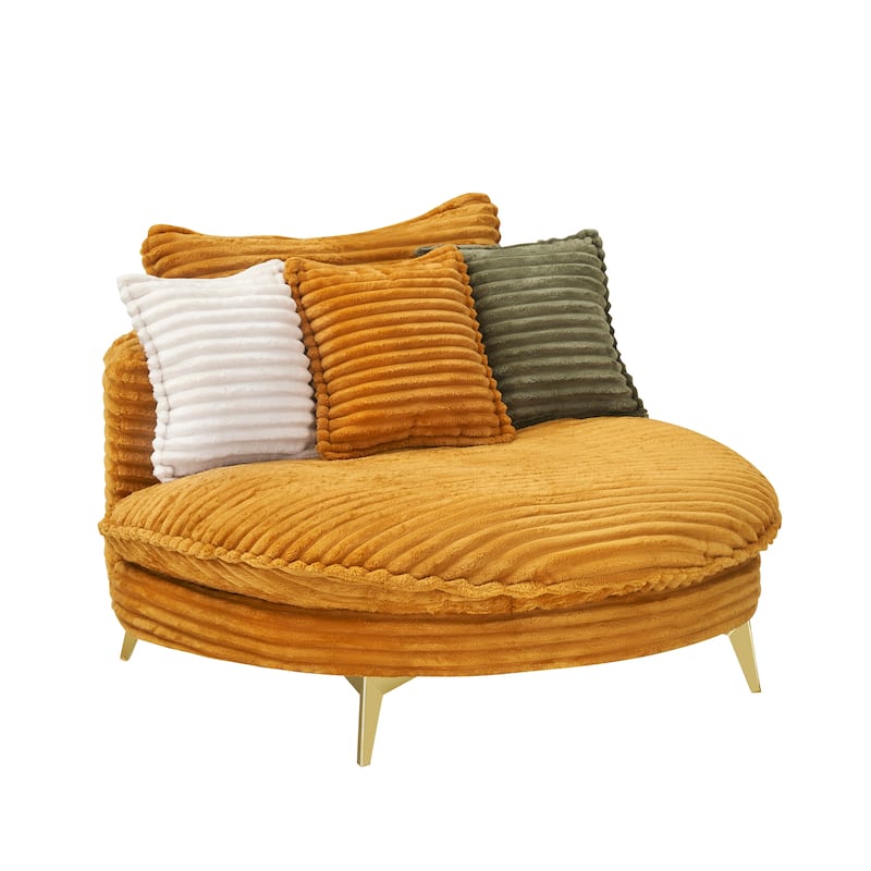 Modern 65-Inch Corduroy Loveseat with Metal Trim, Perfect for Apartments & Offices