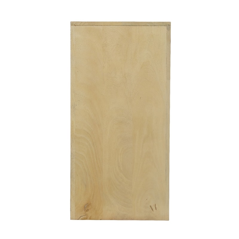 Kesna Console Sofa Table, 53 Inch Sculpted Arch, Light Beige Mango Wood