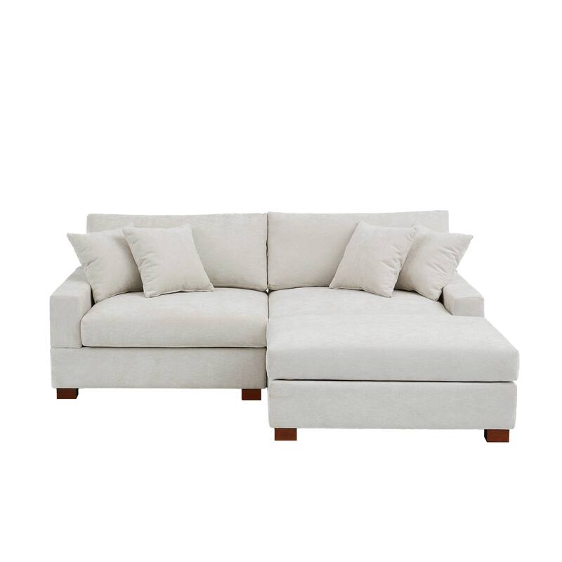 Modern Oversized Chenille Modular Sectional Sofa with Ottoman