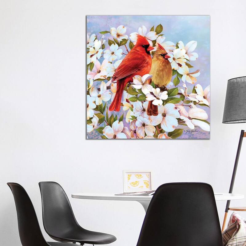 iCanvas "Cardinal Pair & Dogwoods" by Greg & Company Canvas Print - 37x37x1.5