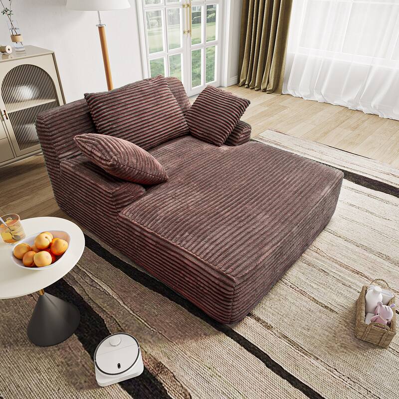 Chaise Lounge Chair, Oversized Fluffy Sleeper Sofa Couch, Sofa Bed Recliner Chair for Living Room